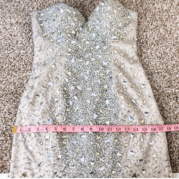 Terani couture champagne Swarovski, crystal mermaid prom dress - Picture 9 of 11